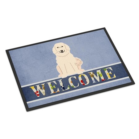 Carolines Treasures 18 x 27 in. Great Pyrenese Welcome Indoor or Outdoor Mat BB5664MAT